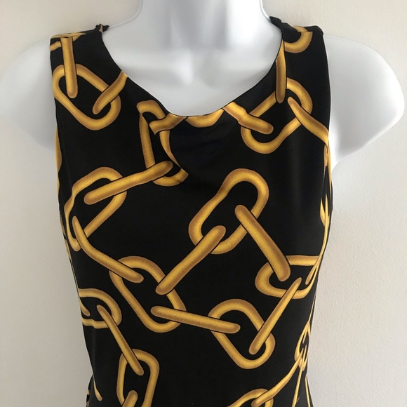 Isaac Mizrahi Gold Chain Black Fit and Flare Dress - Picture 6 of 16